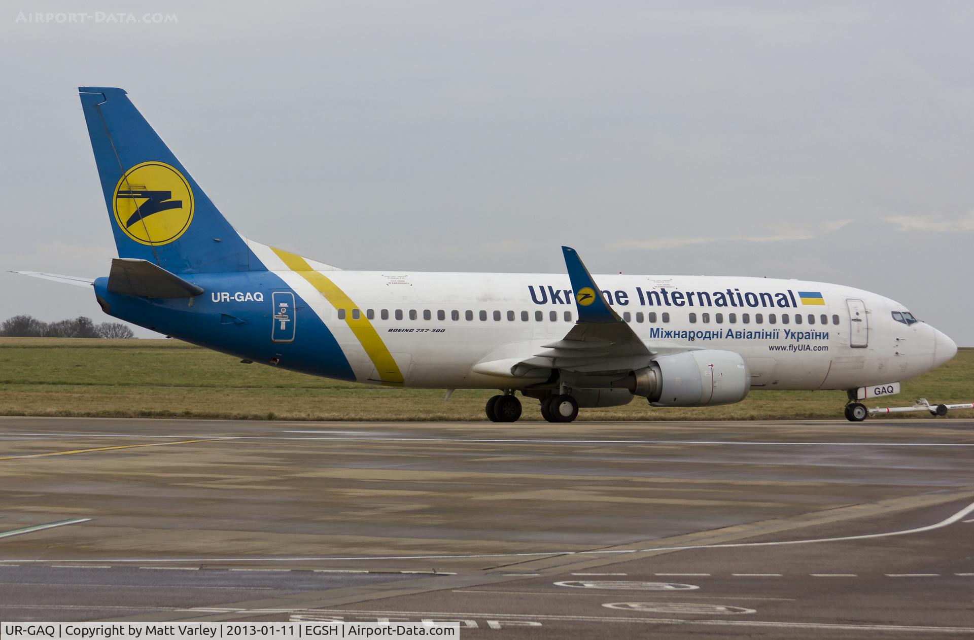 UR-GAQ, 1997 Boeing 737-33R C/N 28869, Being pulled to Air Livery hangar 3.
