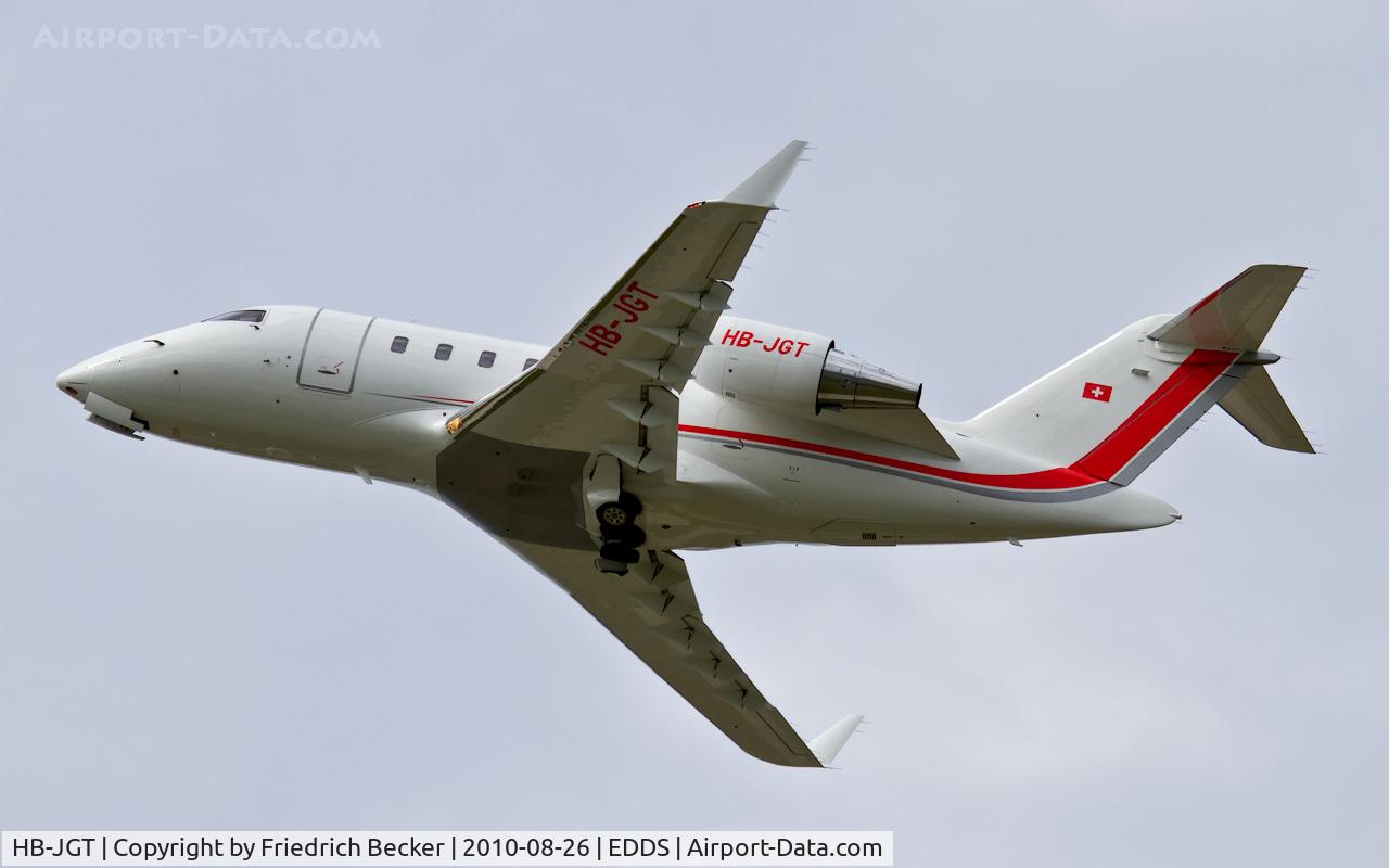 HB-JGT, 2008 Bombardier Challenger 605 (CL-600-2B16) C/N 5736, departure from Stuttgart