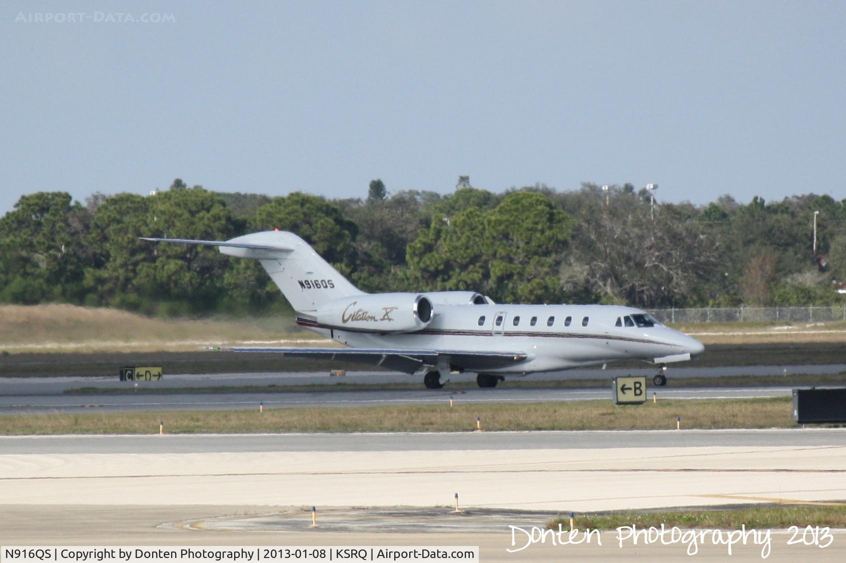 N916QS, 2000 Cessna 750 Citation X C/N 750-0116, Execjet Flight 916 (N916QS) arrives at Sarasota-Bradenton International Airport following a flight from Miami International Airport