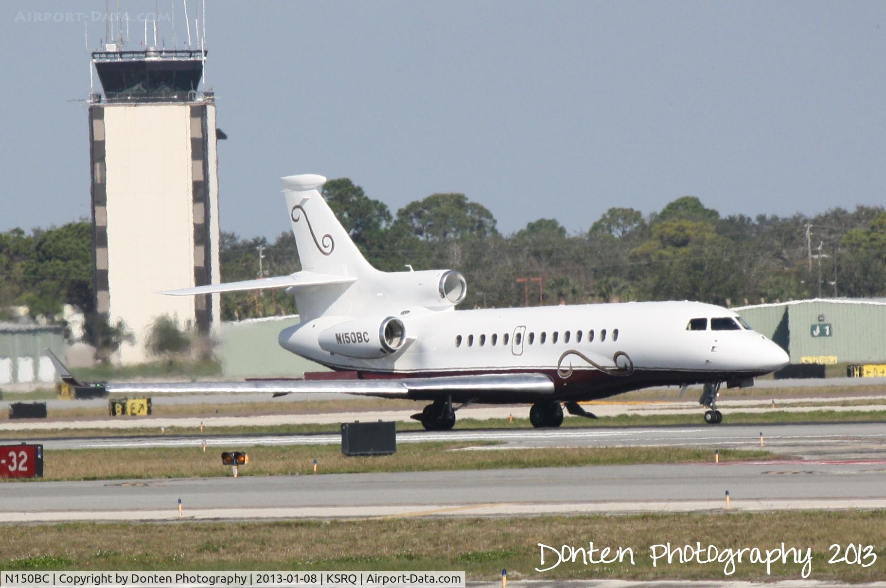 N150BC, 2010 Dassault Falcon 7X C/N 103, Dassault Falcon 7X (N150BC) arrives at Sarasota-Bradenton International Airport