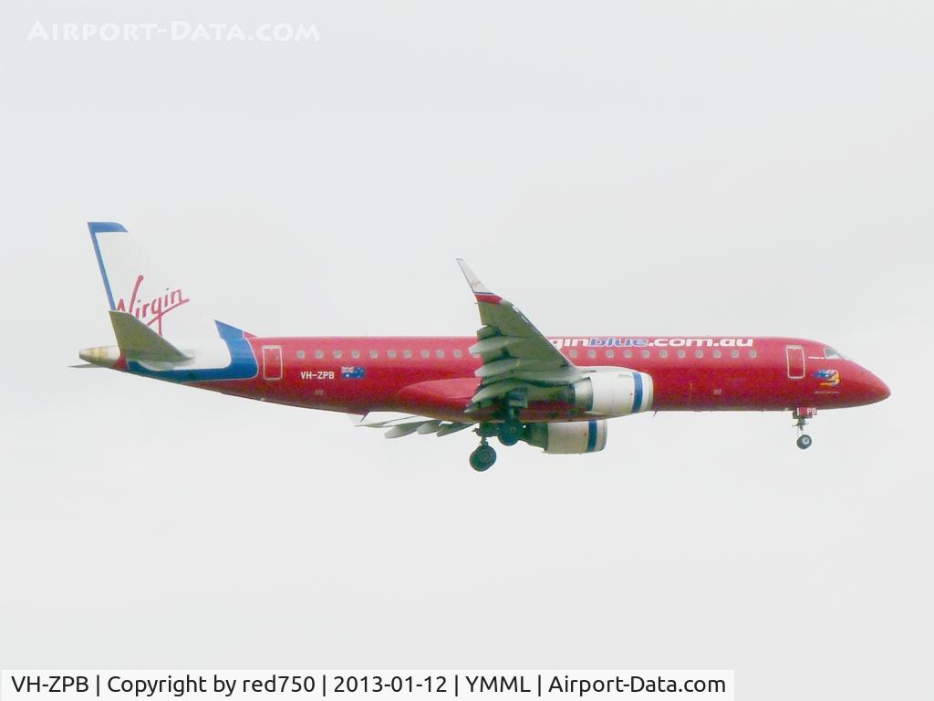 VH-ZPB, 2008 Embraer 190AR (ERJ-190-100IGW) C/N 19000162, ZPB approaching Rwy 16, YMML