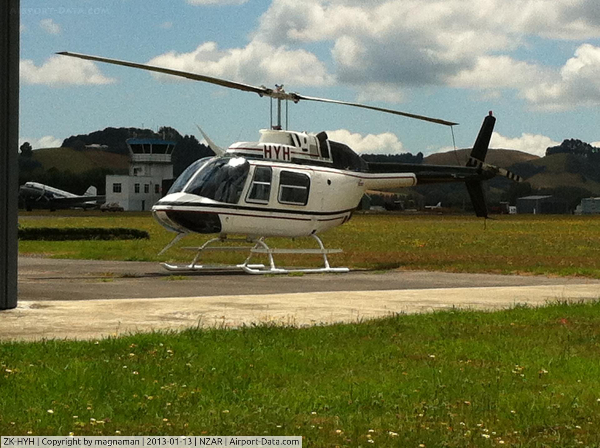 ZK-HYH, 1981 Bell 206B JetRanger III C/N 3290, Outside Heliska hangar