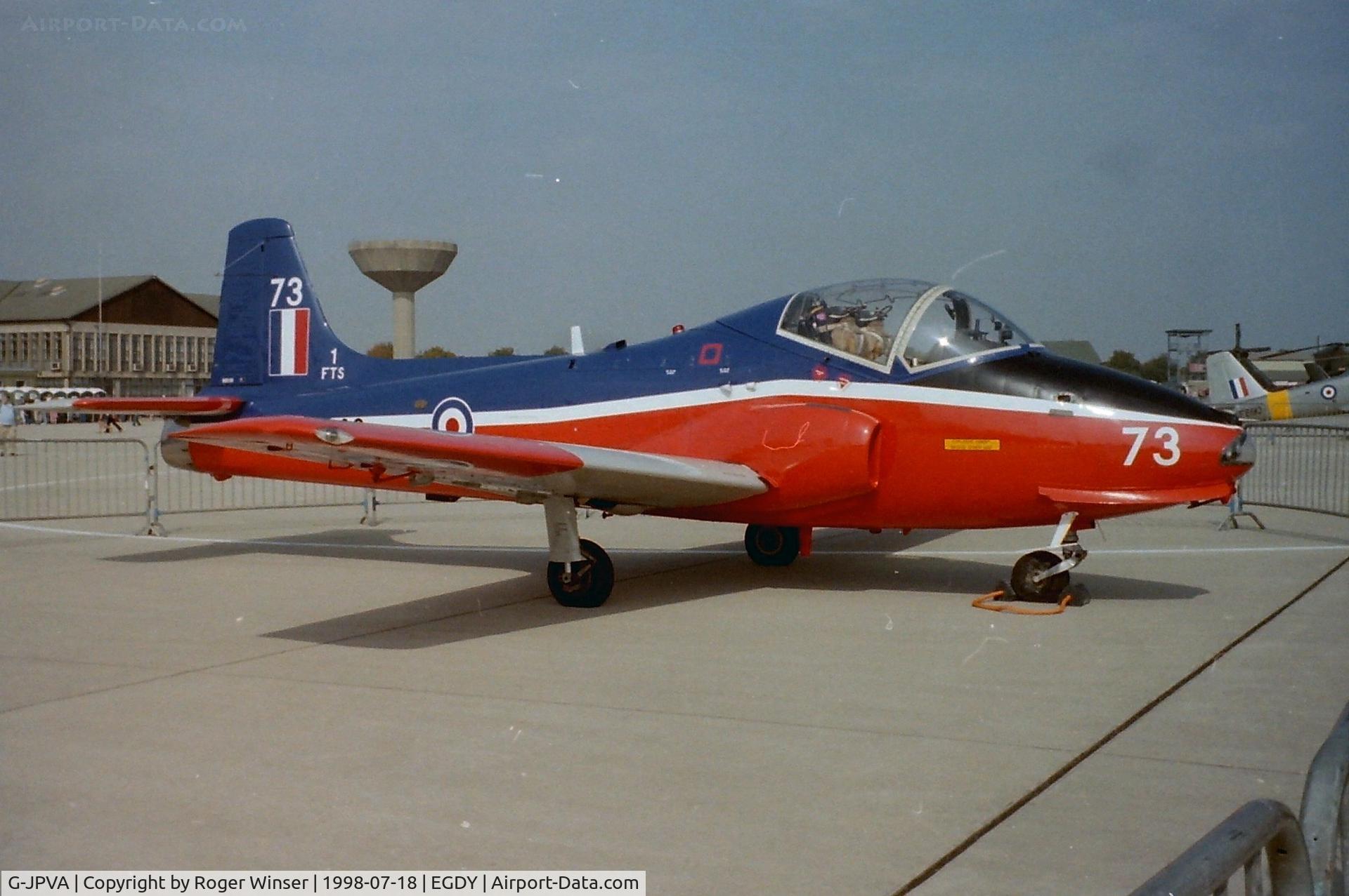 G-JPVA, 1971 BAC 84 Jet Provost T.5A C/N EEP/JP/953, At the RNAS Yeovilton International Air Show 1998. Marked 73/1FTS and served as XW289 in the RAF.