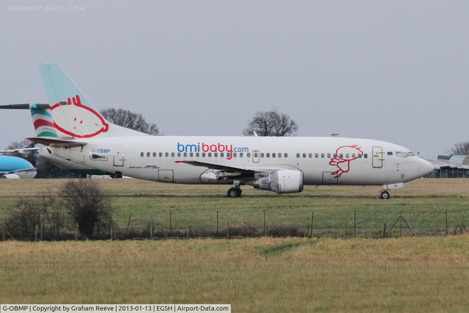 G-OBMP, 1992 Boeing 737-3Q8 C/N 24963, In storeage at Norwich.