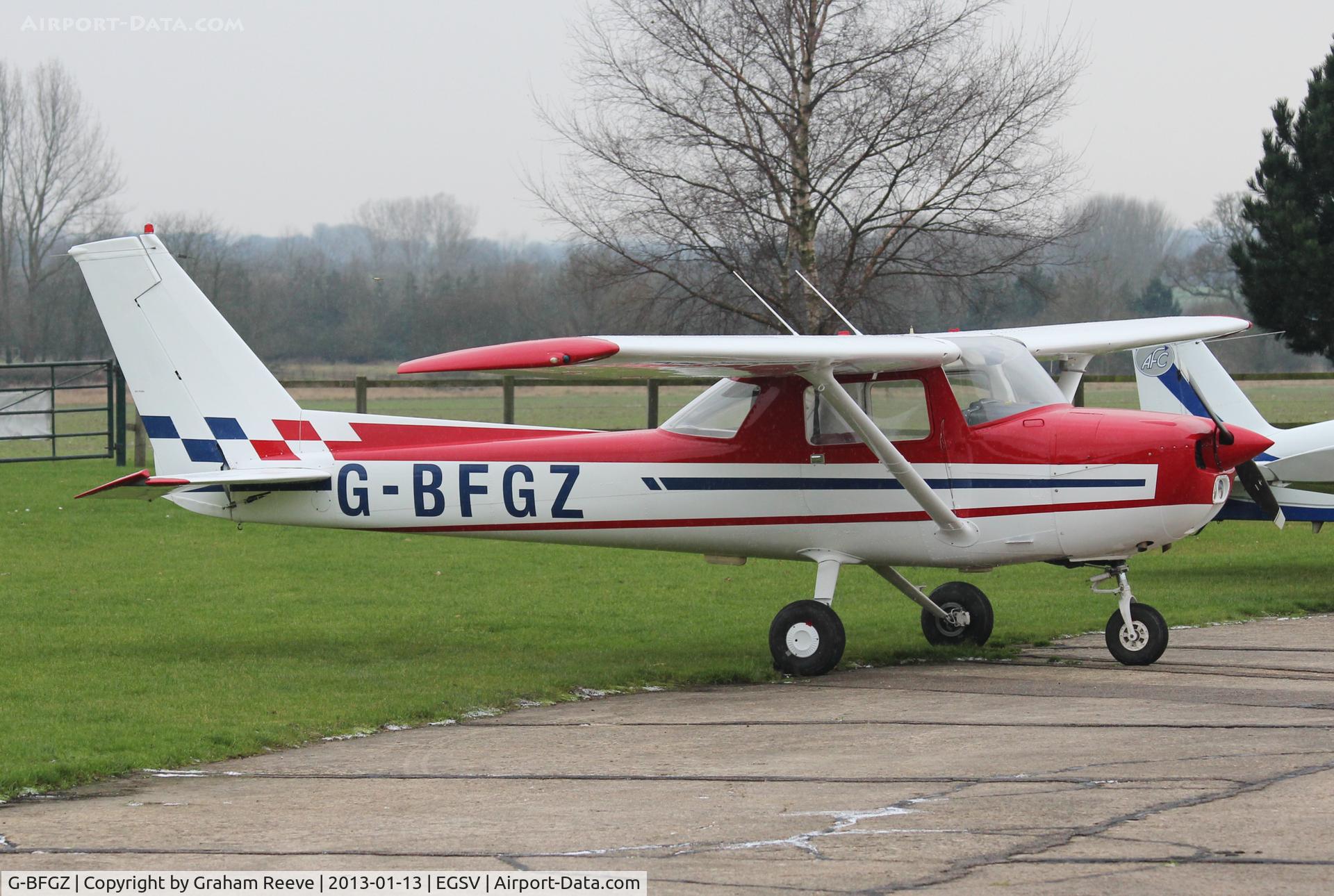 G-BFGZ, 1977 Reims FRA150M Aerobat C/N 0329, Parked on a cold winters day.