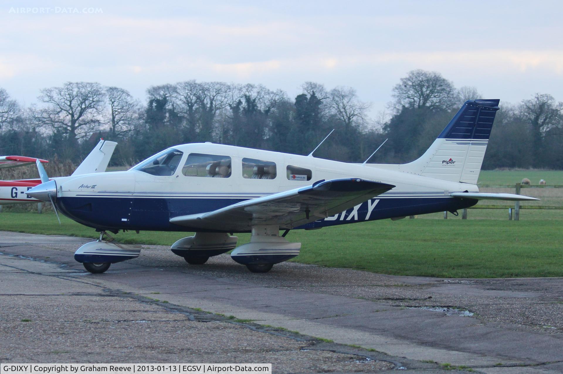 G-DIXY, 1998 Piper PA-28-181 Cherokee Archer III C/N 28-43195, Parked on a cold winters day.