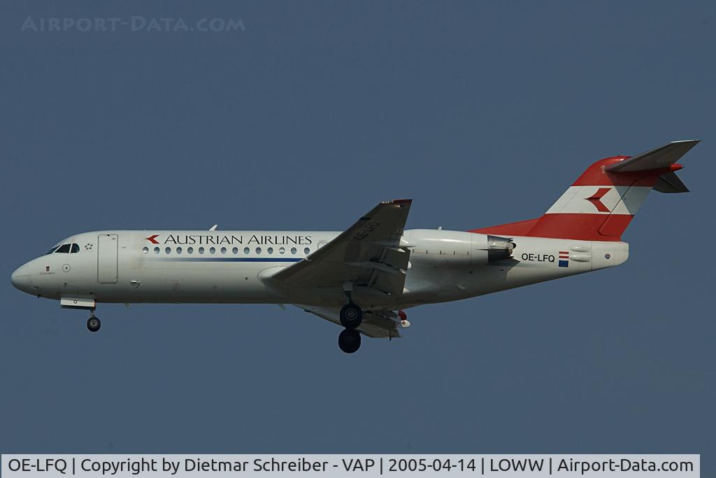 OE-LFQ, 1996 Fokker 70 (F-28-0070) C/N 11568, Austrian Airlines Fokker 70