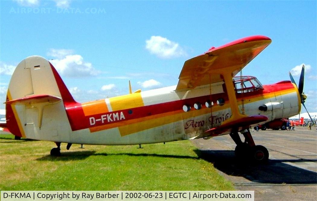 D-FKMA, Antonov An-2T C/N 117411, Antonov An-2 [117447311] (Aero Troika) Cranfield~G 23/06/2002