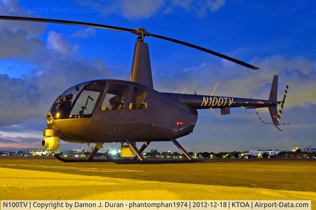 N100TV, 2012 Robinson R44 II C/N 13206, Sitting on the tarmac at Robinson Helicopter