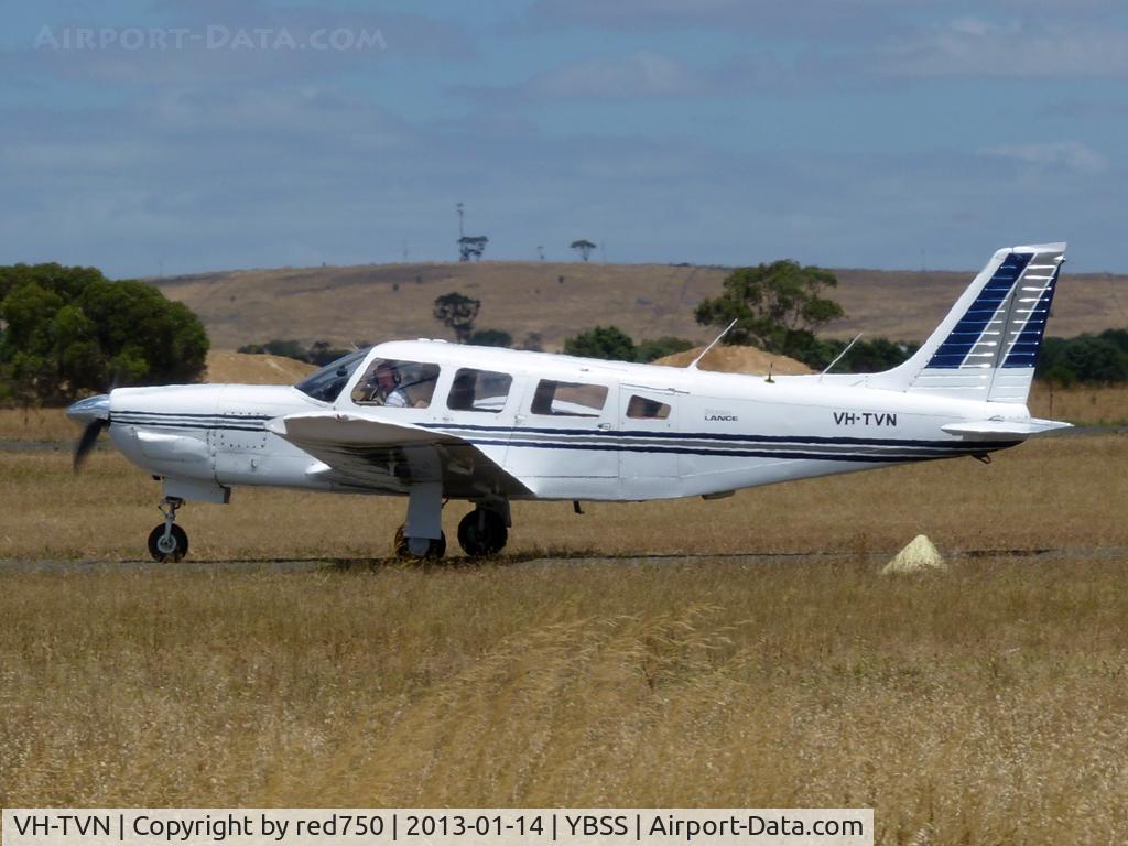 VH-TVN, 1977 Piper PA-32R-300 Cherokee Lance C/N 32R-7780511, Piper Lance VH-TVN taxying in after landing at Bacchus Marsh