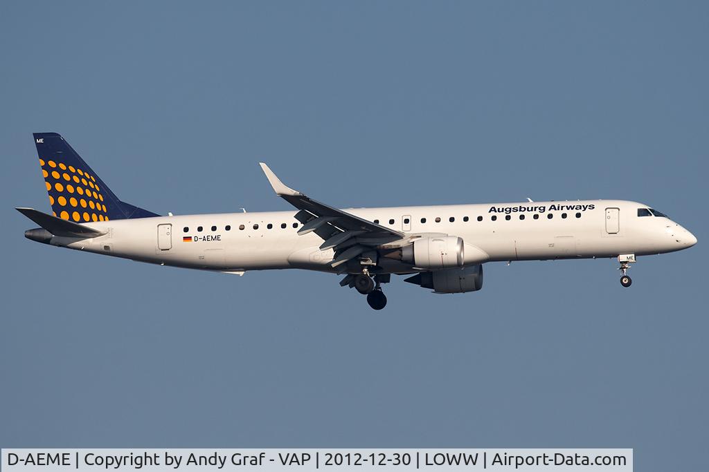 D-AEME, 2009 Embraer 195LR (ERJ-190-200LR) C/N 19000308, Augsburg Airlines EMB190