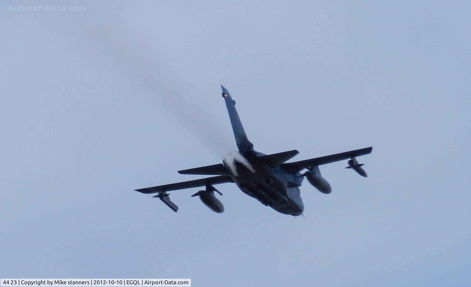 44 23, Panavia Tornado IDS C/N 313/GS085/4123, GAFBU82 Cuts the afterburners after take off on its flight home to Germany after a joint warrior deployment at RAF Leuchars