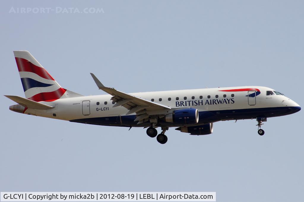 G-LCYI, 2010 Embraer 170STD (ERJ-170-100STD) C/N 17000305, Landing
