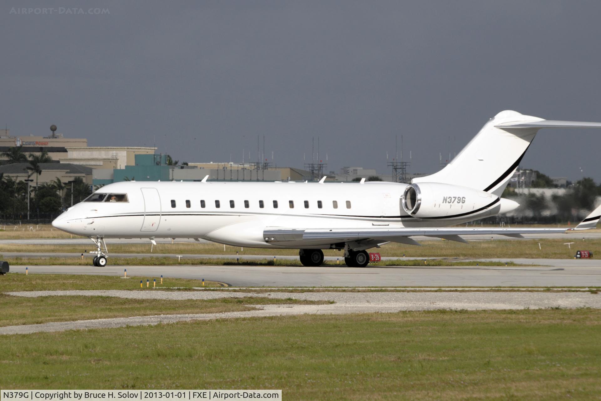N379G, 2006 Bombardier BD-700-1A10 Global Express XRS C/N 9199, Holding short for takeoff on runway 8