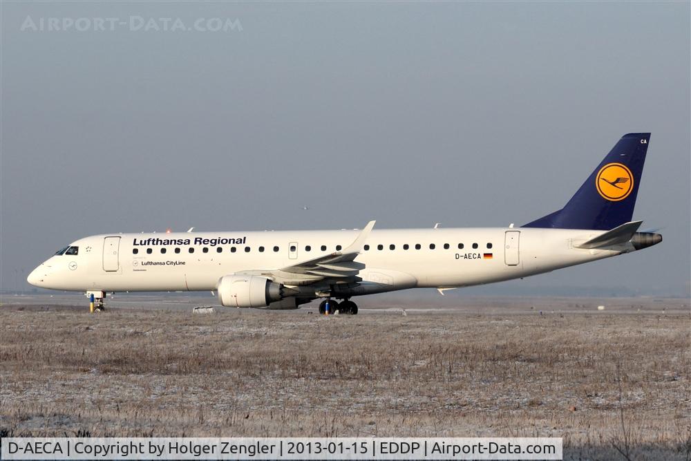 D-AECA, 2009 Embraer 190LR (ERJ-190-100LR) C/N 19000327, FRA shuttle with rare equipment on taxi to apron 1...