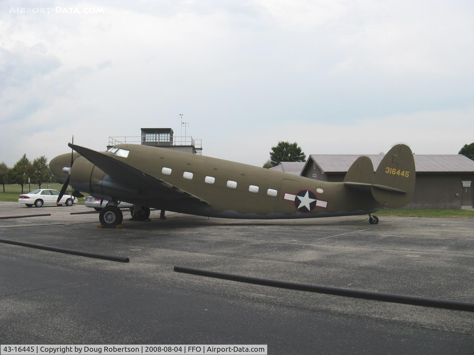 43-16445, 1943 Lockheed C-60A-5-LO Lodestar C/N 2606, Lockheed LODESTAR C-60A, Paratroop transport, two P&W R-1830 Twin Wasps.