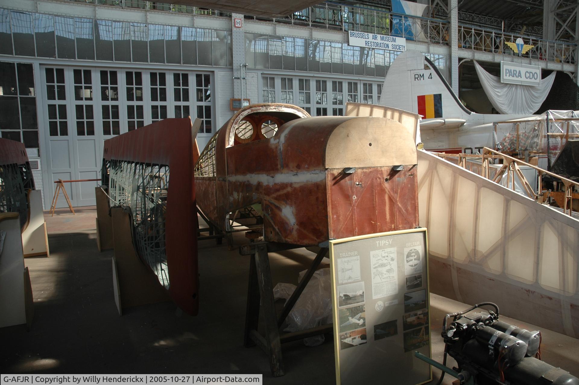 G-AFJR, 1947 Tipsy Trainer 1 C/N 02, Under rebuilt at Musée de l'Armée et d'Histoire militaire, Brussels