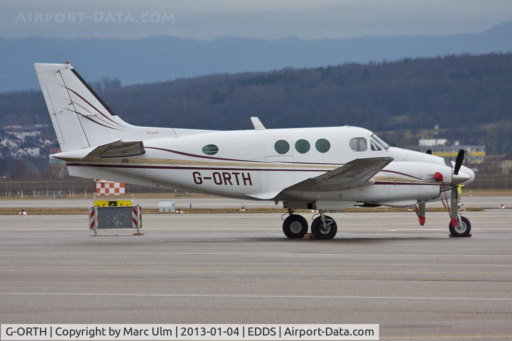 G-ORTH, 1975 Beech E90 King Air C/N LW-136, At the ramp in Stuttgart.