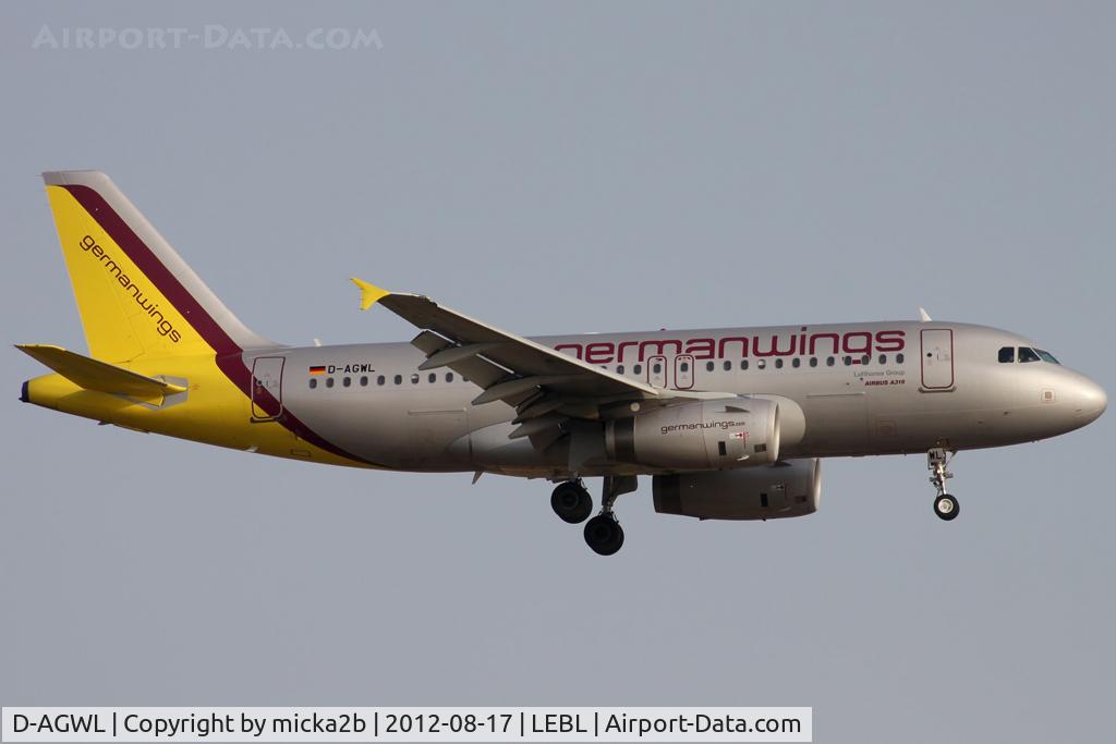 D-AGWL, 2008 Airbus A319-132 C/N 3534, Landing