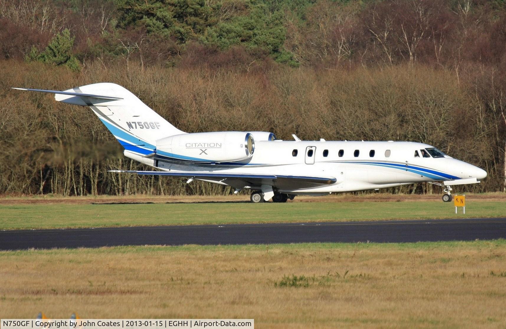 N750GF, 2005 Cessna 750 Citation X C/N 750-0244, Departing after short visit