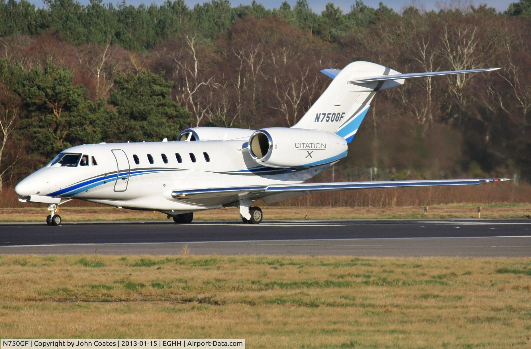 N750GF, 2005 Cessna 750 Citation X C/N 750-0244, Departing after short visit to Sigs