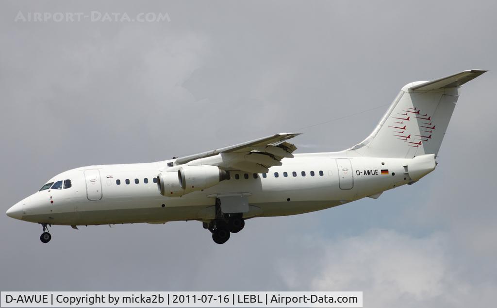 D-AWUE, 1986 British Aerospace BAe.146-200 C/N E2050, Landing