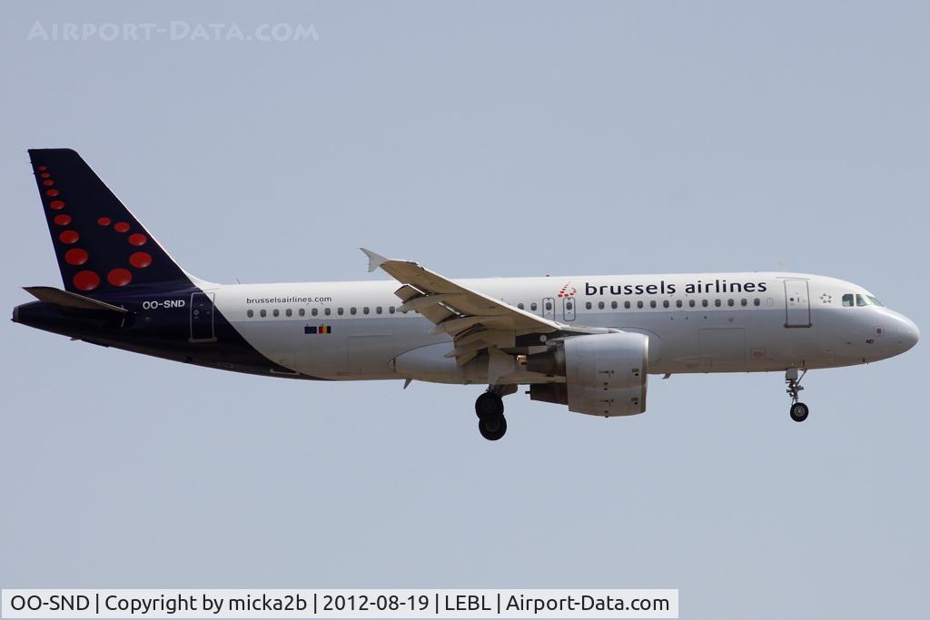 OO-SND, 2002 Airbus A320-214 C/N 1838, Landing. Scrapped in January 2024.