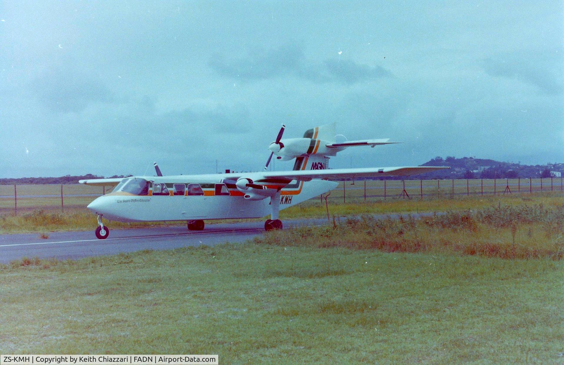 ZS-KMH, 1974 Britten-Norman BN-2A Mk.III-1 Trislander C/N 362, Magnum Airlines Trilander photographed at Durman Louis Botha Airport in about the year 1978.