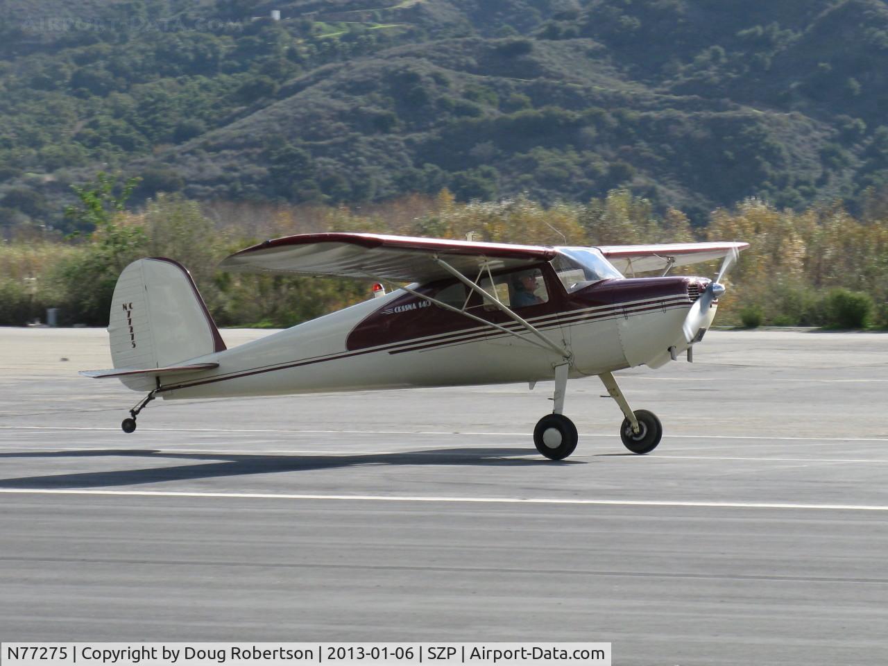 N77275, 1946 Cessna 140 C/N 11488, 1946 Cessna 140, Continental C85 85 Hp, landing Rwy 22