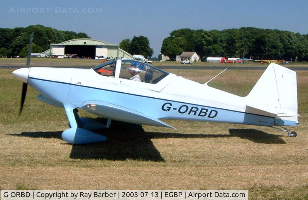 G-ORBD, 1995 Vans RV-6 C/N PFA 181-12677, Van's RV-6A [PFA 181-12677] Kemble~G 13/07/2003. Converted to a tail wheel in 2001.
