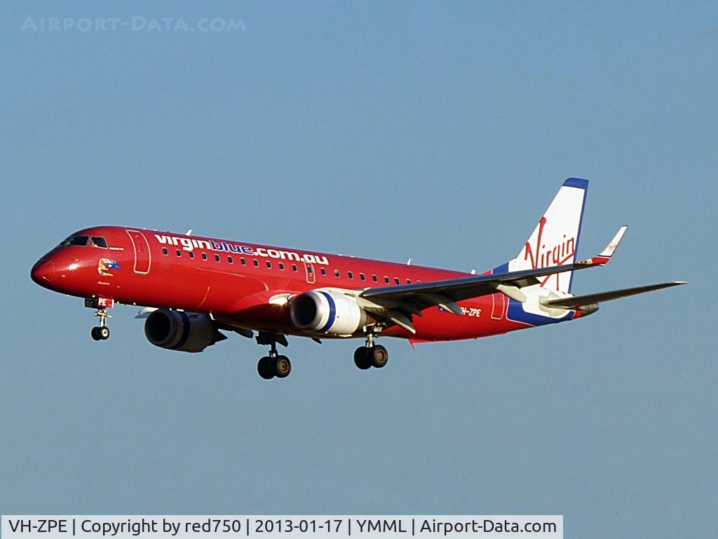 VH-ZPE, 2008 Embraer 190AR (ERJ-190-100IGW) C/N 19000187, VH-ZPE over the threshold of Rwy 34 at YMML