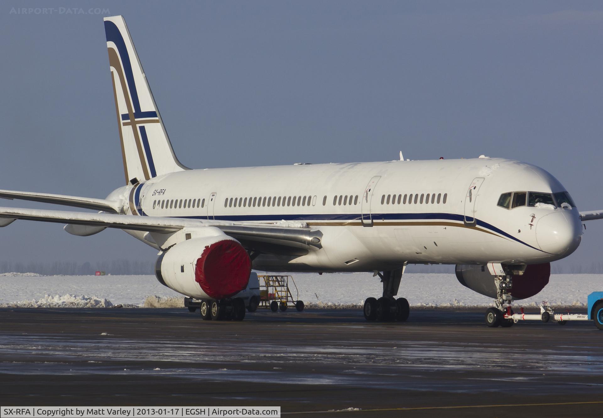 SX-RFA, 1999 Boeing 757-23N C/N 30232, Being pulled to stand 5.
