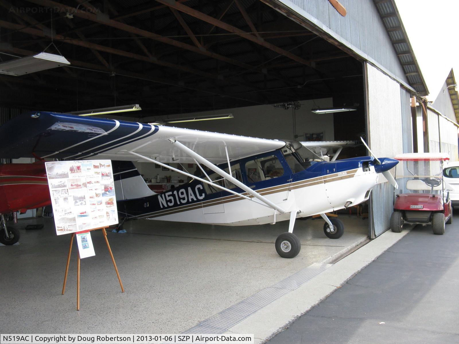 N519AC, 2000 American Champion 7GCBC C/N 1295-2000, 2000 American Champion 7GCBC EXPLORER, Lycoming O-320 150 Hp, in hangar