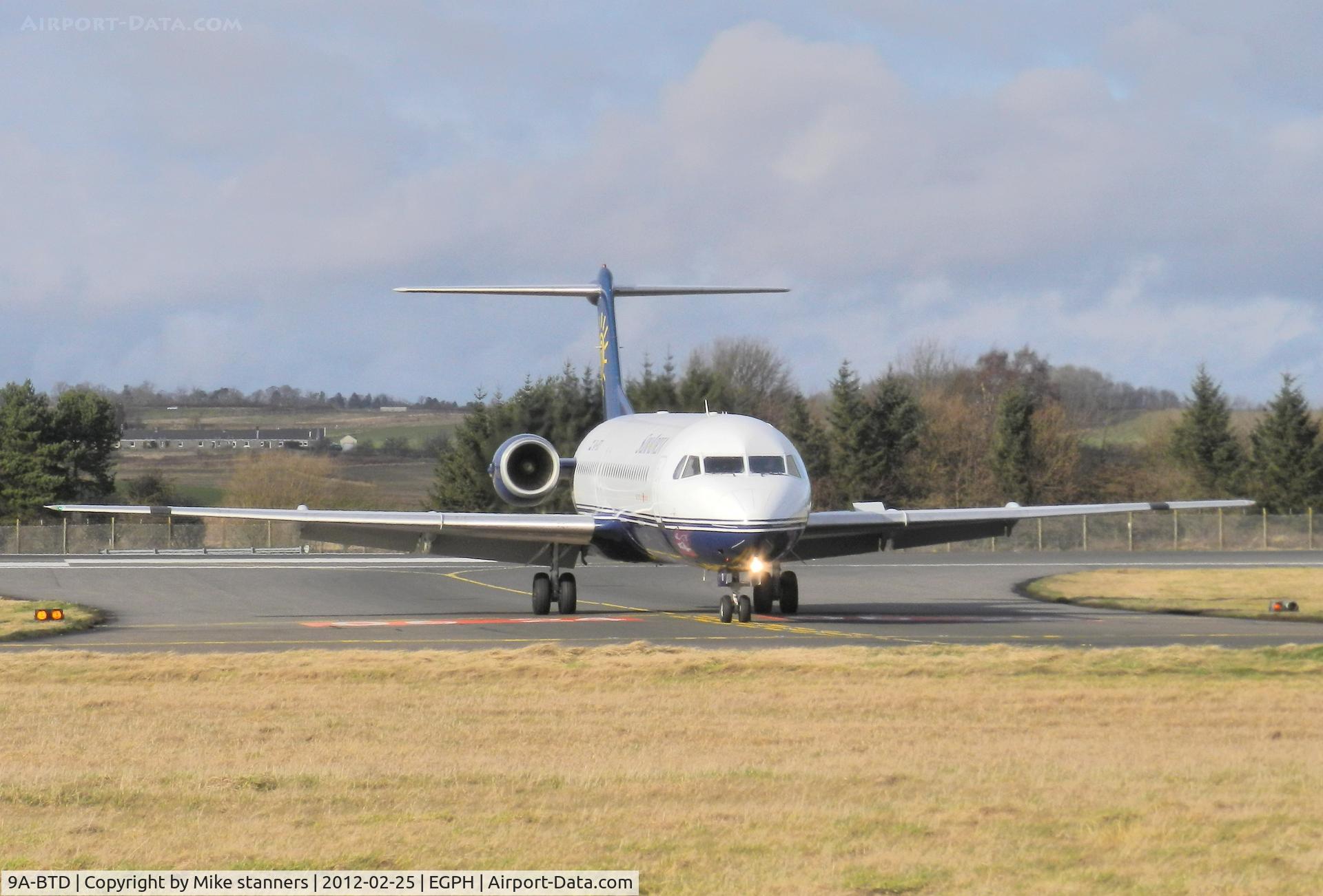 9A-BTD, 1992 Fokker 100 (F-28-0100) C/N 11407, Sun Adria F100 on taxiway bravo 1