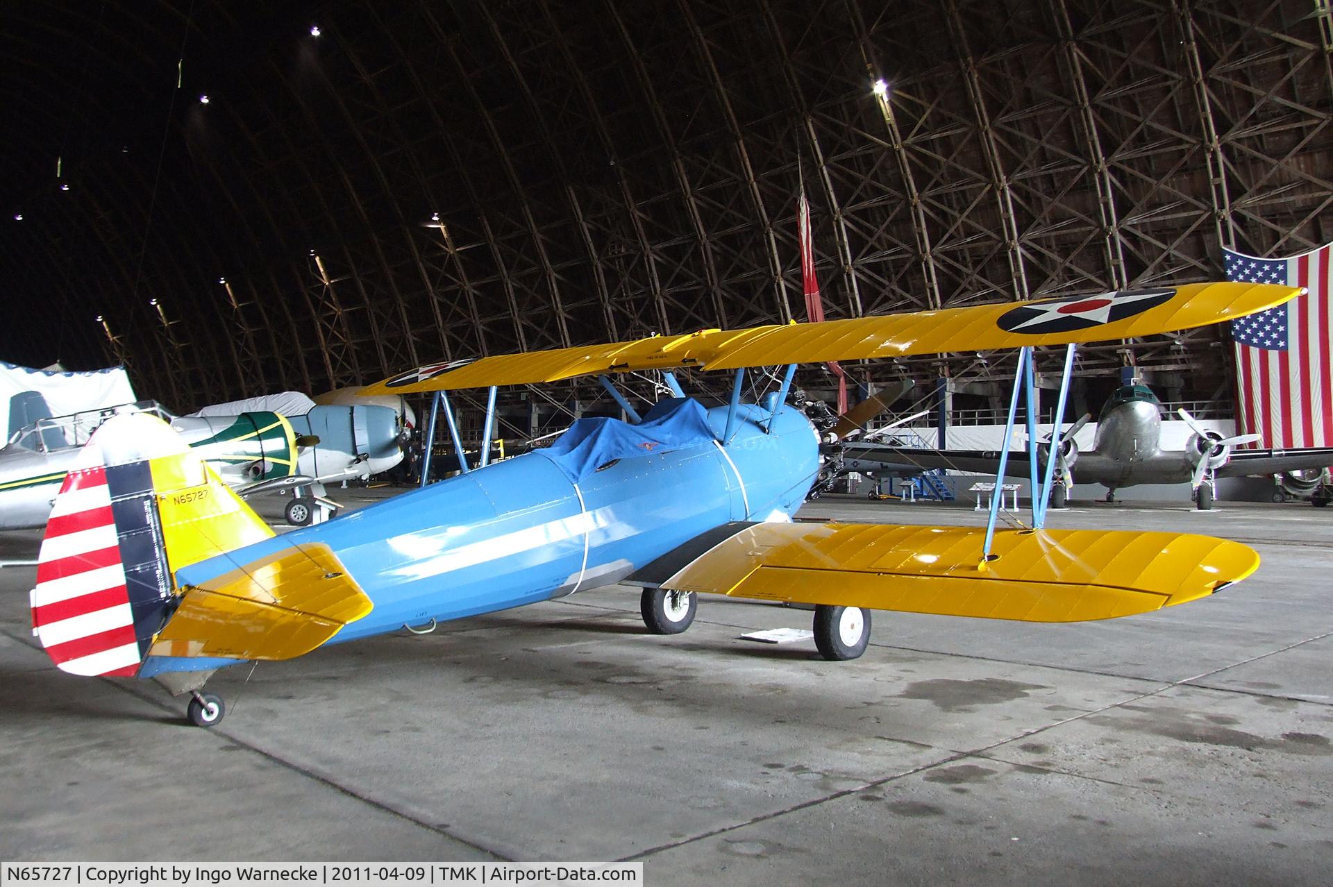 N65727, 1942 Boeing A75N1(PT17) C/N 75-4405, Boeing (Stearman) A75N1 (PT-17) at the Tillamook Air Museum, Tillamook OR