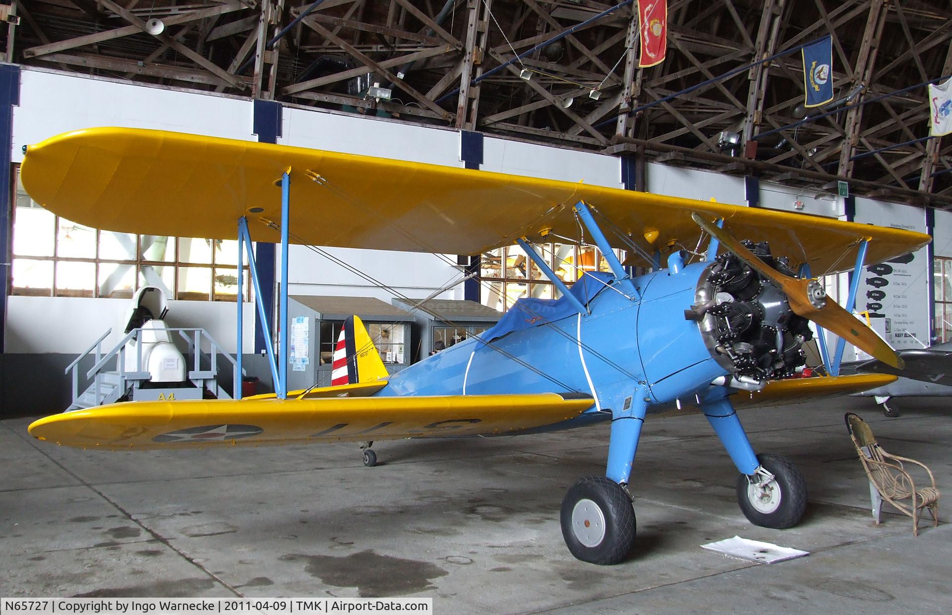 N65727, 1942 Boeing A75N1(PT17) C/N 75-4405, Boeing (Stearman) A75N1 (PT-17) at the Tillamook Air Museum, Tillamook OR