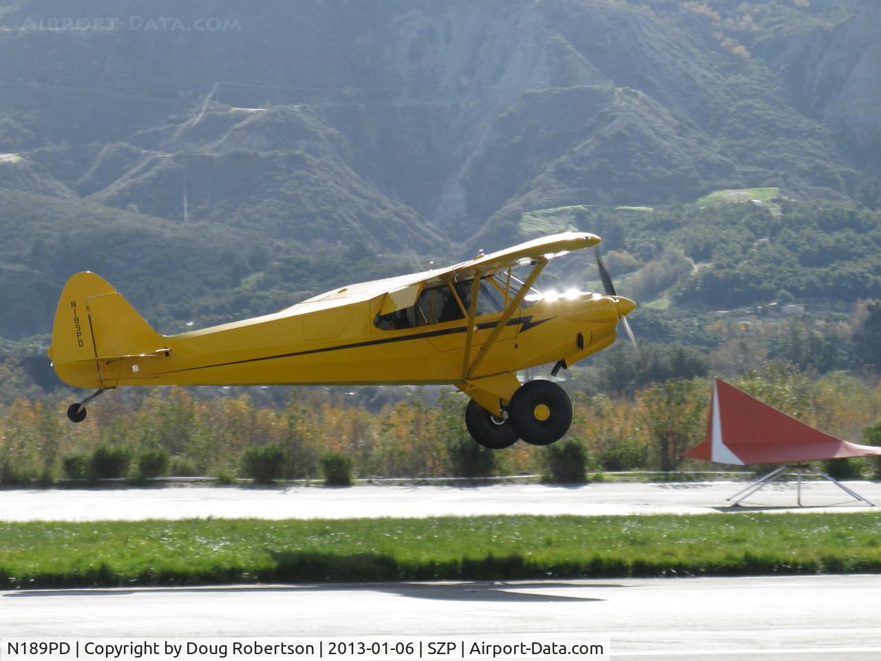 N189PD, Cub Crafters CC11-160 Carbon Cub SS C/N CC11-00189, 2011 Cubcrafters CC11-160 CARBON CUB, Lycoming O-360-based CC340 with O-320 cylinders rated for 180 Hp for 5 minutes, 80 Hp cruise, STOL landing Rwy 22L grass
