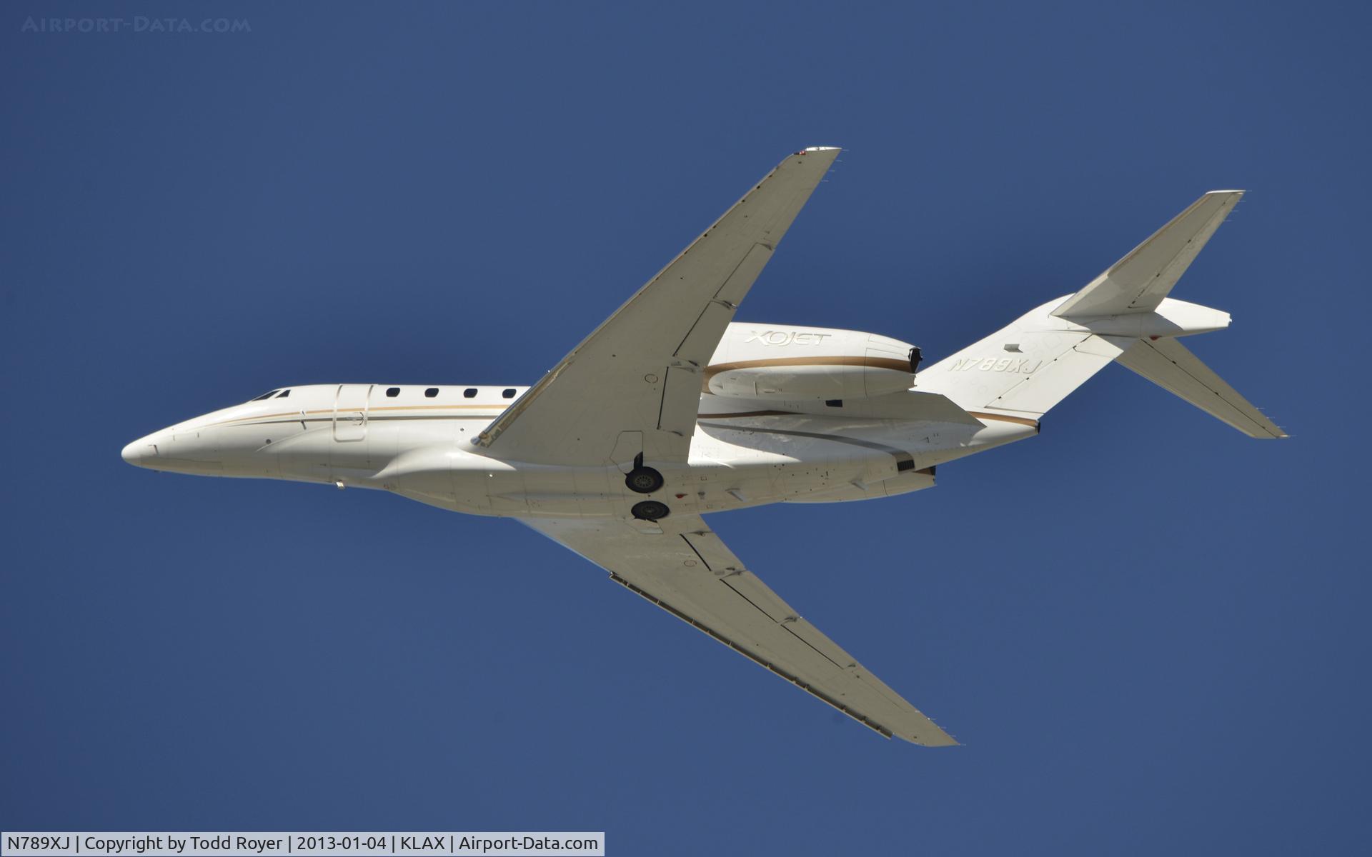 N789XJ, 2008 Cessna 750 Citation X Citation X C/N 750-0289, Departing LAX