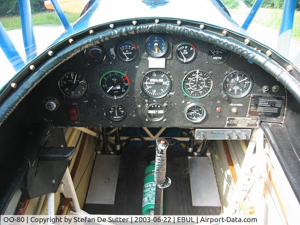 OO-80, EAA Acrosport C/N 864, Cockpit view.