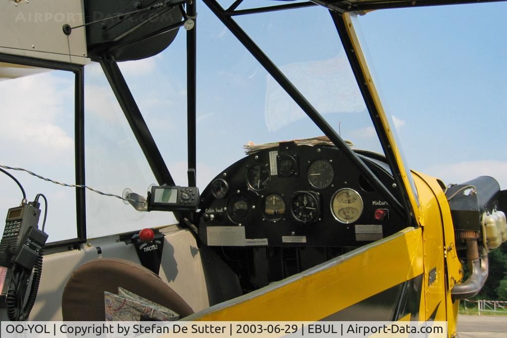 OO-YOL, 1944 Piper L-4H Grasshopper (J3C-65D) C/N 12949, Cockpit view.