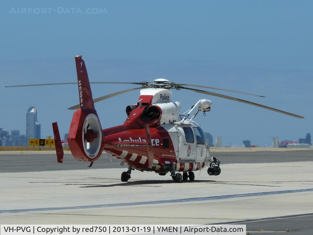 VH-PVG, 2001 Eurocopter AS-365N-3 Dauphin 2 C/N 6597, Air Ambulance VH-PVG at the Essendon Base