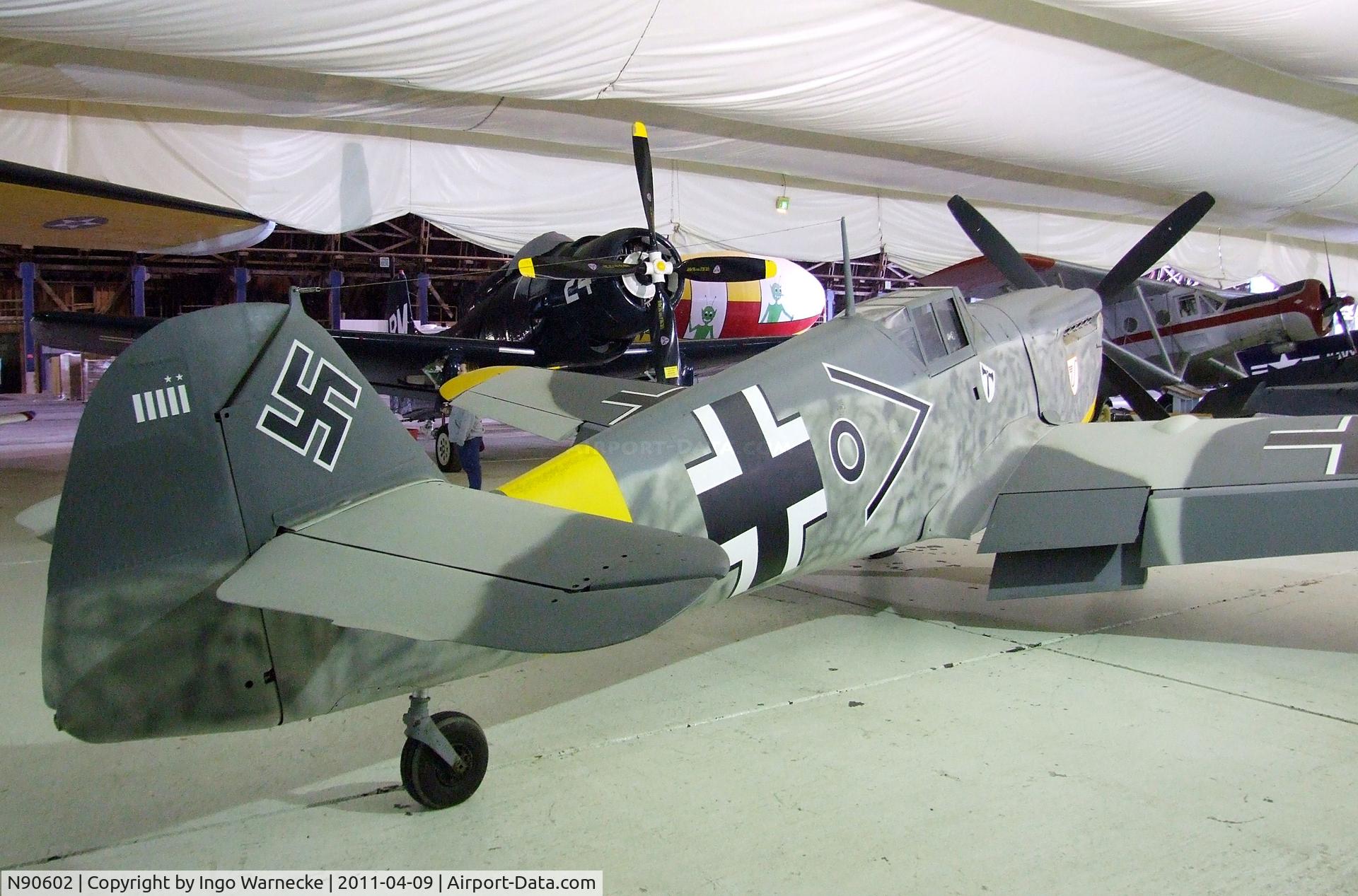 N90602, Messerschmitt Bf-109 C/N 193, Hispano Aviacion HA-1112 M1L Buchon (spanish Bf 109 with R-R Merlin engine) at the Tillamook Air Museum, Tillamook OR