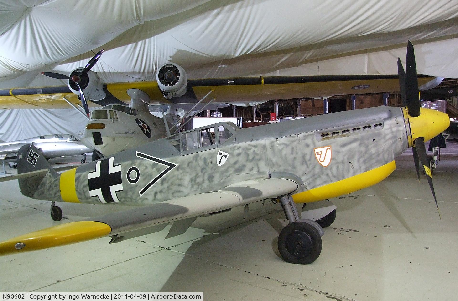 N90602, Messerschmitt Bf-109 C/N 193, Hispano Aviacion HA-1112 M1L Buchon (spanish Bf 109 with R-R Merlin engine) at the Tillamook Air Museum, Tillamook OR