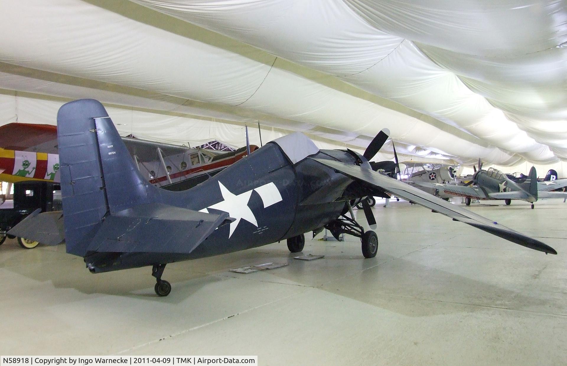 N58918, 1945 General Motors (Grumman) FM-2 Wildcat C/N 5812, Grumman (General Motors) FM-2 (F4F) Wildcat at the Tillamook Air Museum, Tillamook OR