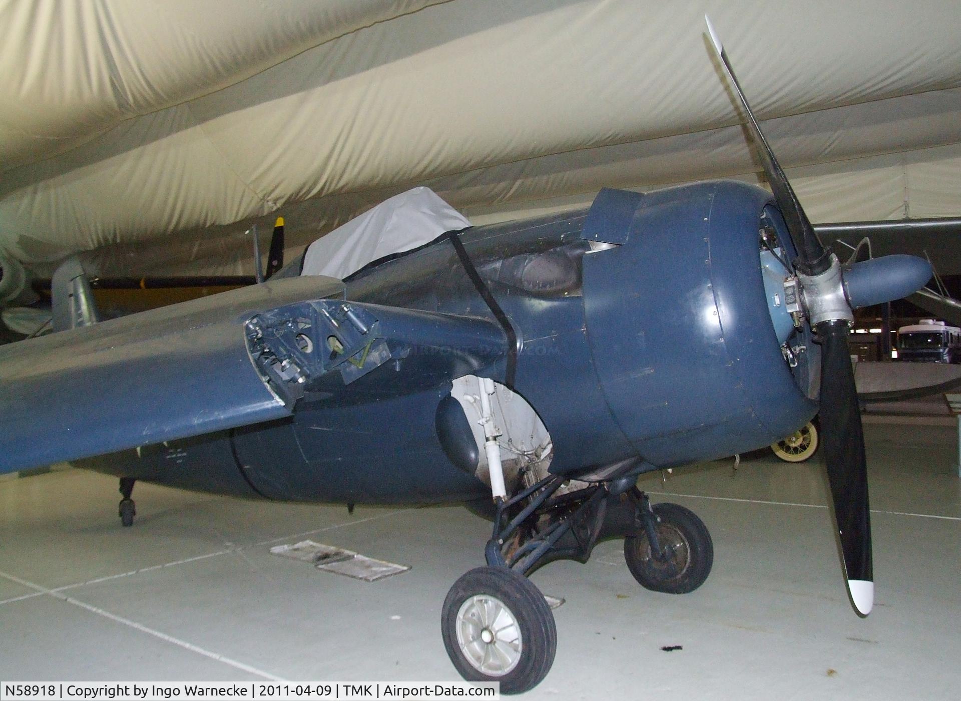 N58918, 1945 General Motors (Grumman) FM-2 Wildcat C/N 5812, Grumman (General Motors) FM-2 (F4F) Wildcat at the Tillamook Air Museum, Tillamook OR