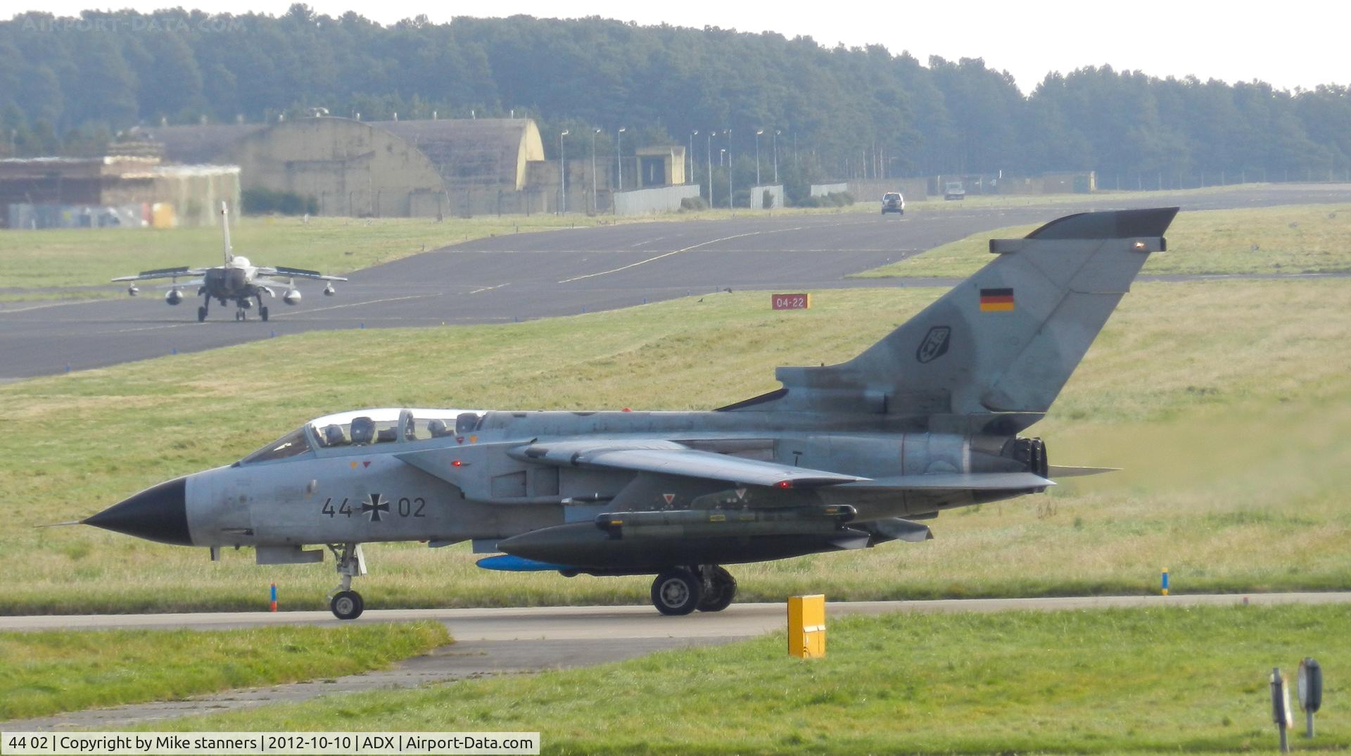44 02, Panavia Tornado IDS C/N 263/GS068/4102, JBG-33 Tornado IDS Returns to Leuchars after a morning joint warrior sortie,the unit were flying 2 launches a day one in the morning and one in the early afternoon during their 2 week deployment to RAF Leuchars