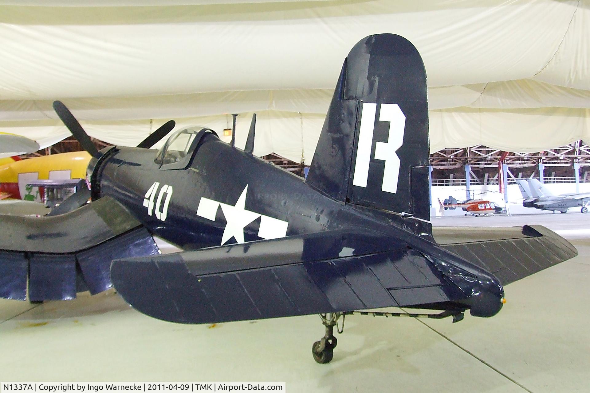N1337A, 1952 Vought F4U-7 Corsair C/N 977, Vought F4U-7 Corsair at the Tillamook Air Museum, Tillamook OR