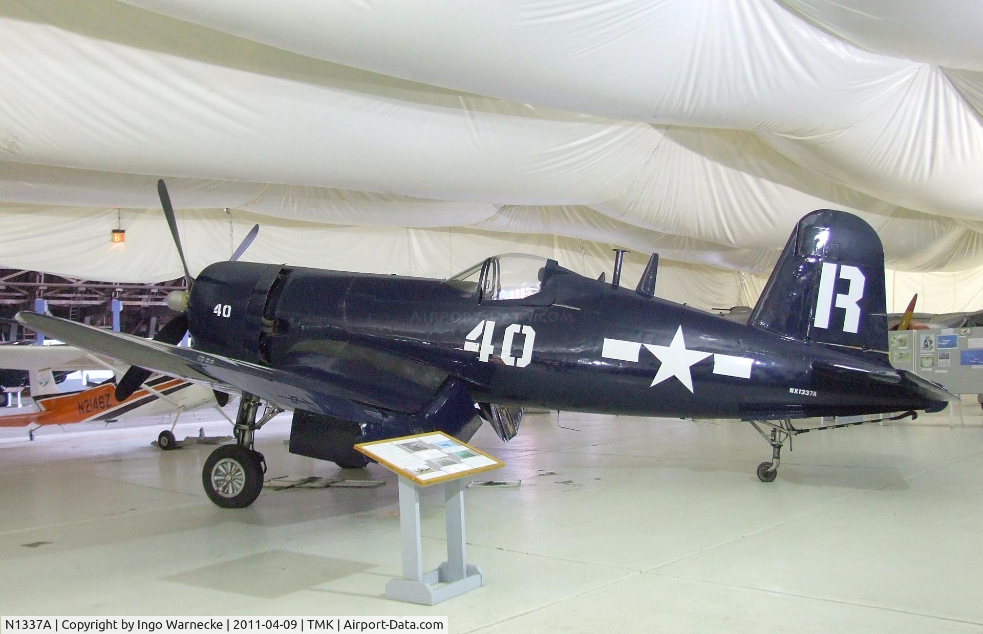 N1337A, 1952 Vought F4U-7 Corsair C/N 977, Vought F4U-7 Corsair at the Tillamook Air Museum, Tillamook OR