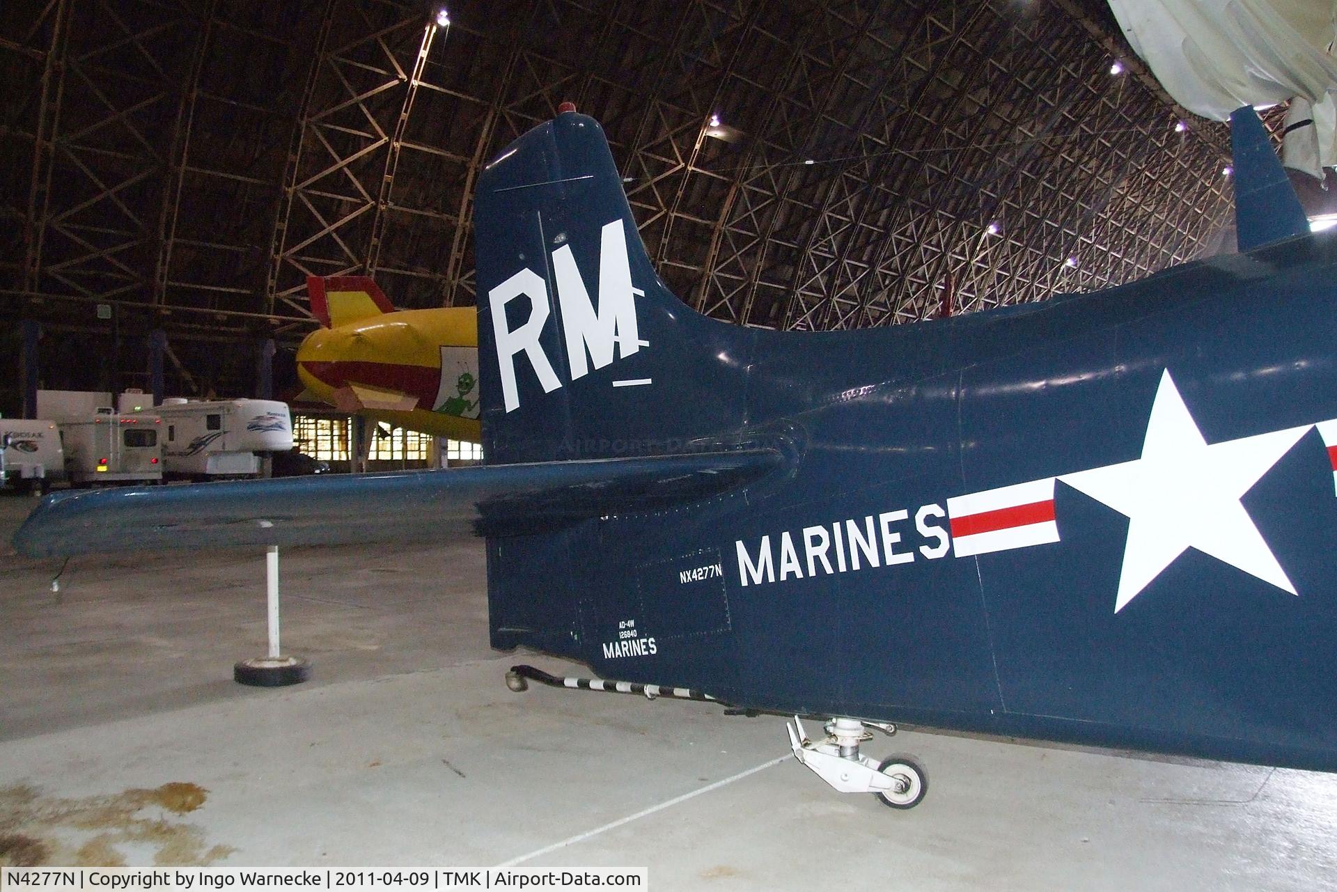 N4277N, 1952 Douglas AD-4W Skyraider C/N 7850, Douglas AD-4W Skyraider at the Tillamook Air Museum, Tillamook OR