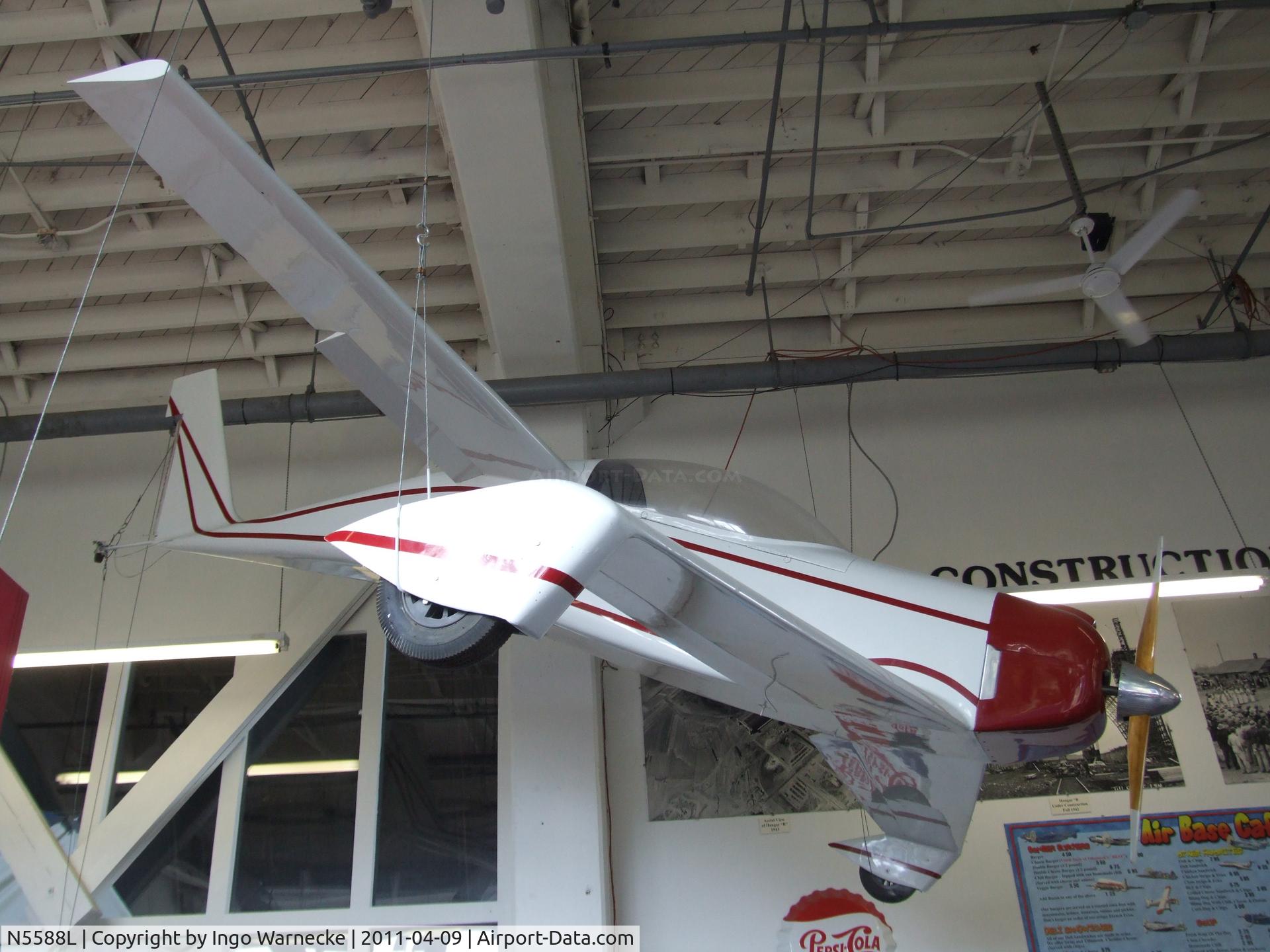 N5588L, 1980 QAC Quickie C/N DL1, Rutan (Donald J Larson) Quickie at the Tillamook Air Museum, Tillamook OR